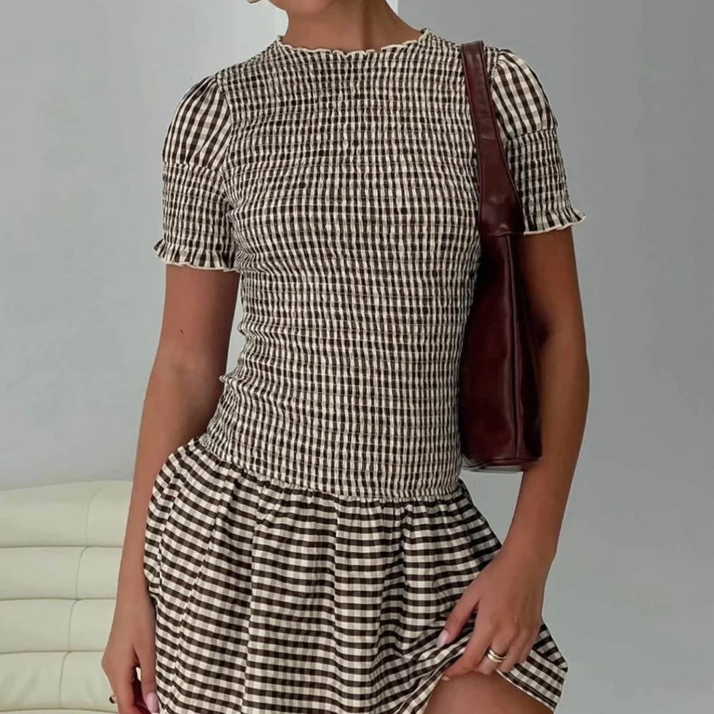Princess Polly Brown Checkered Dress - Picture 2 of 2